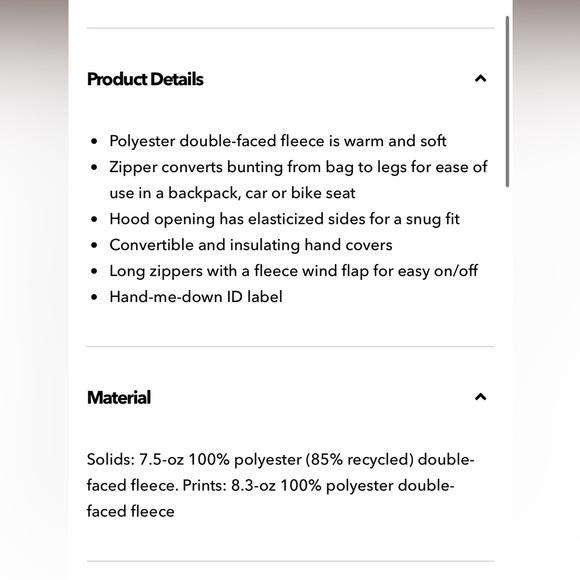 Patagonia Infant Synchilla Bunting - Picture 8 of 8